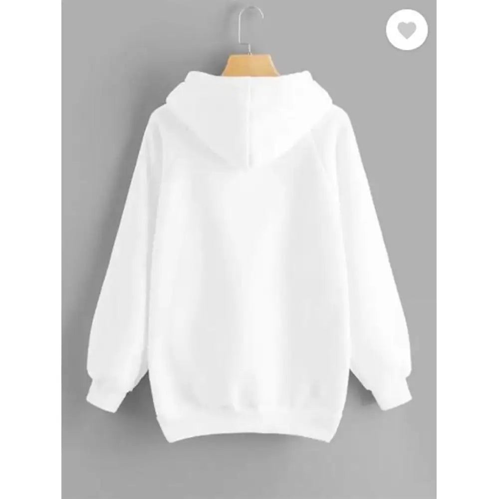 1 Pc Men's Fleece White Plain Hoodie