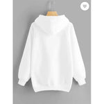 1 Pc Men's Fleece White Plain Hoodie