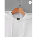 1 Pc Men's Fleece White Plain Hoodie