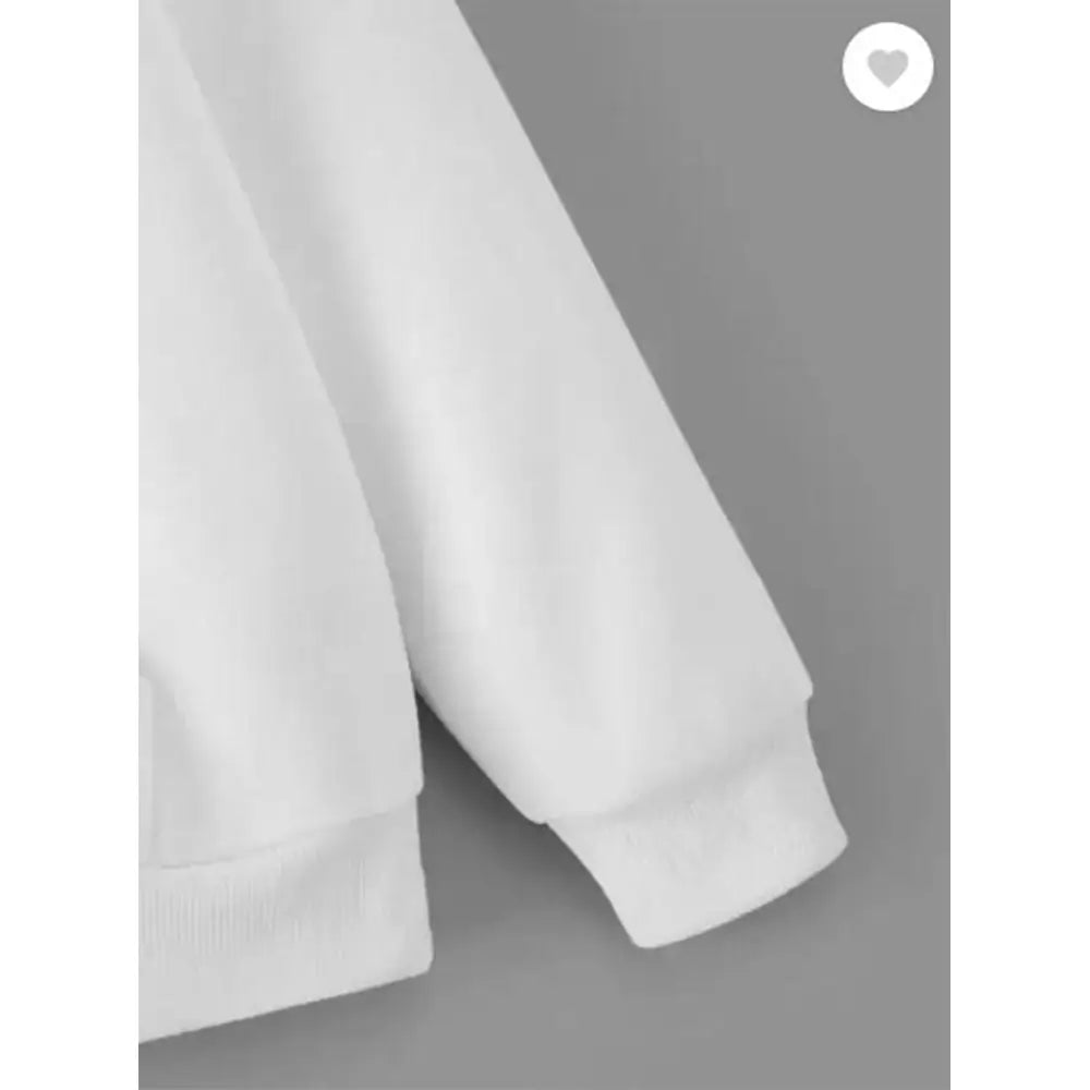1 Pc Men's Fleece White Plain Hoodie