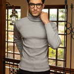 1 Pc Men's Rib Plain Gray Highneck