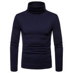 1 Pc Men's Rib Plain Blue Highneck