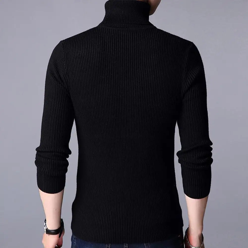 1 Pc Men's Ribbed Plain Highneck