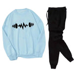 2 Pcs Men's Fleece Printed Sweatshirt Track Suit