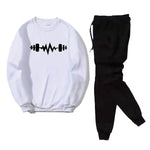2 Pcs Men's Fleece Printed Sweatshirt Track Suit