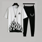 2 Pcs Men's Micro Plain Track Suit White