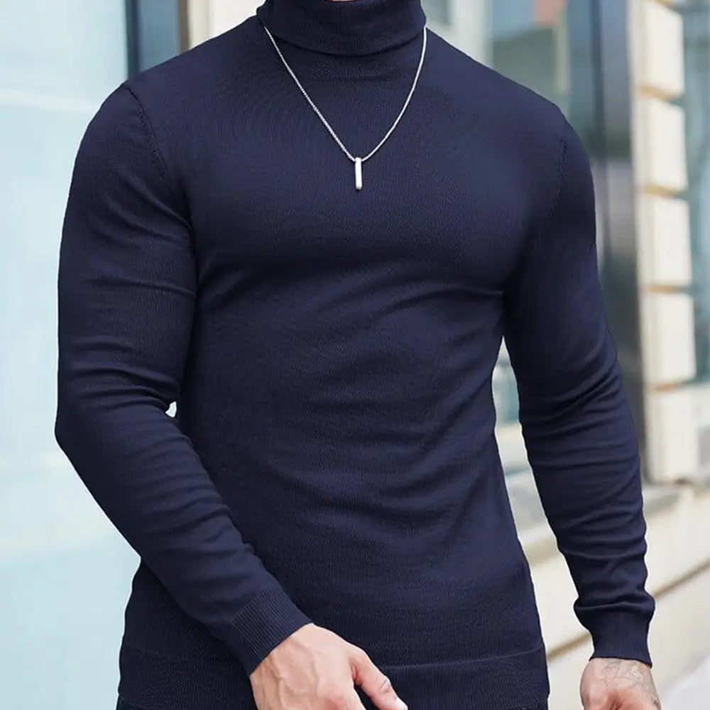 3 Pcs Men's Cotton Plain Highneck