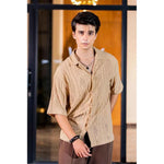 Beige Cream Textured Shirt for Effortless Style & Comfort
