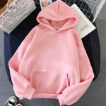 Comfortable Fleece Hoodie - Plain Style for All-Day Wear