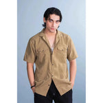 Men's Casual Khaki Shirt - Lightweight & Breezy Textured Design