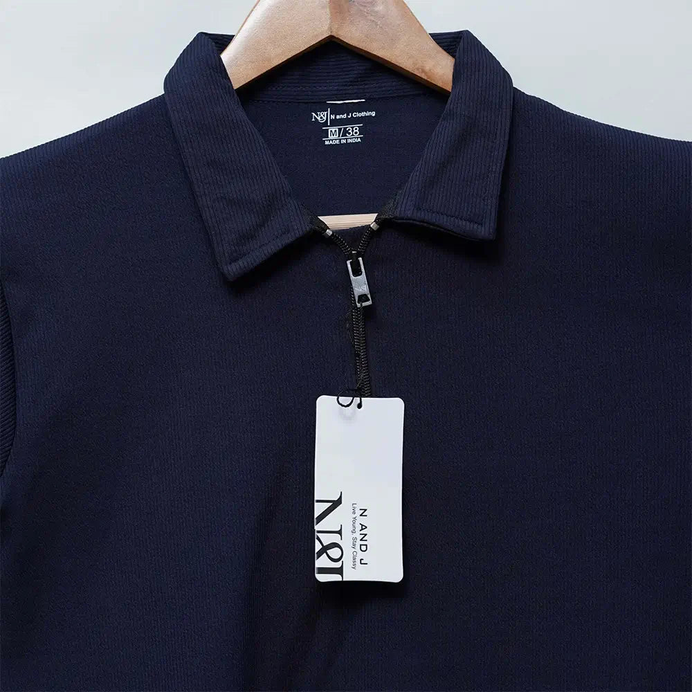 Men's Cotton Plain Polo T-Shirt - Round Neck