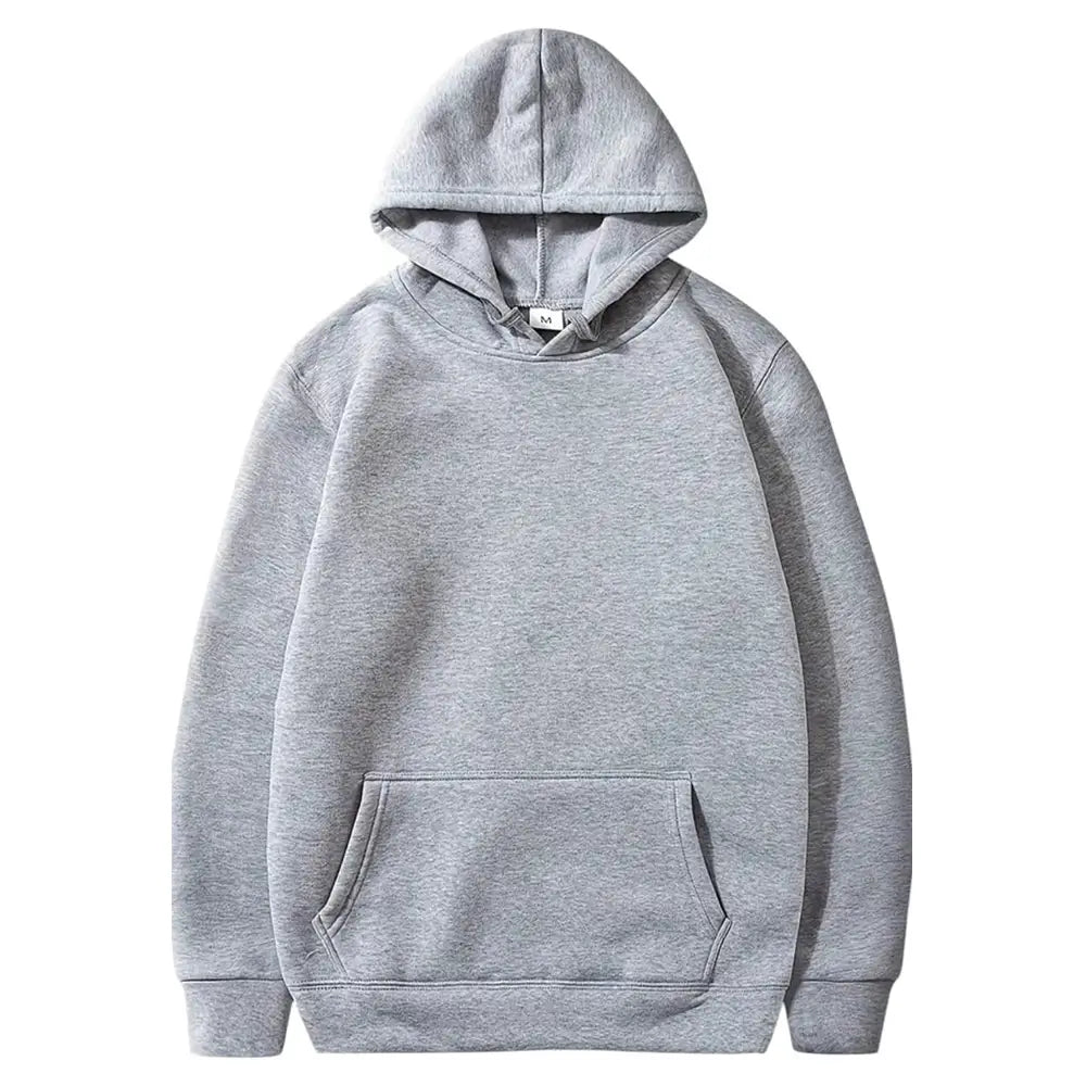 Men's Cotton Plain Round Neck Hoodie - 1 Pc, Stylish Grey Casual Wear