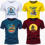 Men's Graphics T Shirt Half Pack of 4 (Beach)