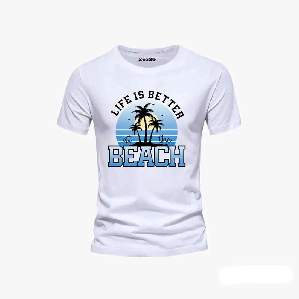 Men's Graphics T Shirt Half Pack of 4 (Beach)