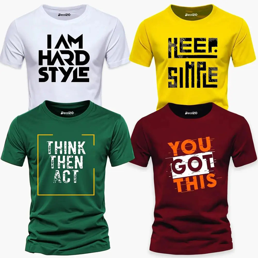 Men's Graphics T Shirt Half Pack of 4 (Y.G.T)