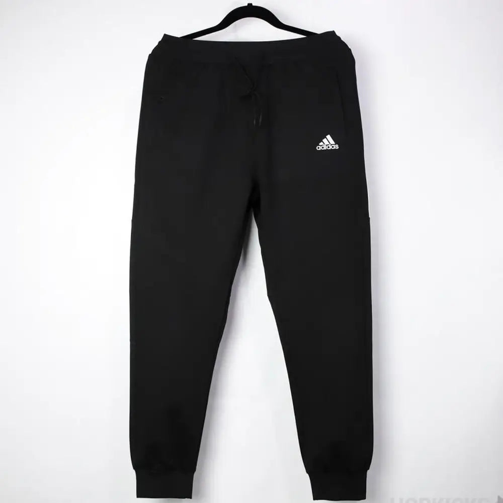 Men's Plain Black Polyester Jogger Pants - 1 Pc