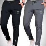 Men's Polyester Plain Trouser, Pack Of 2