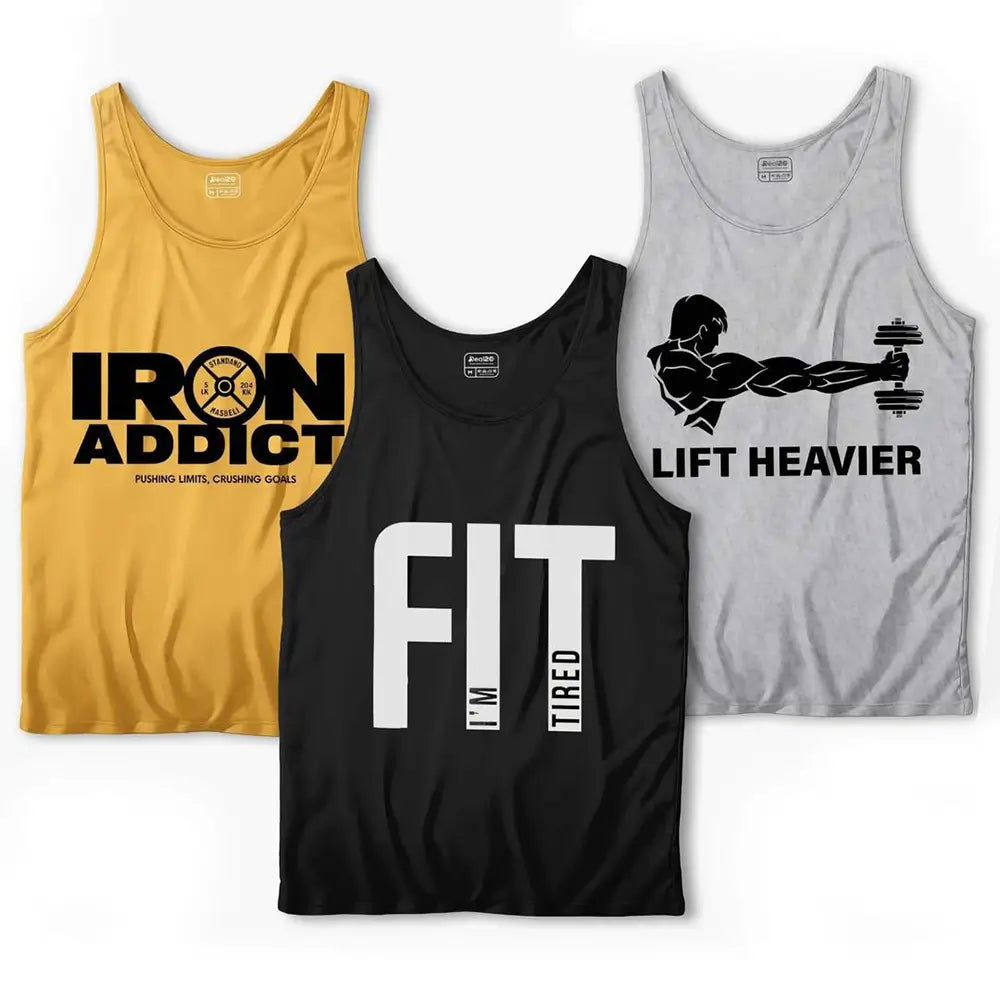 Men's Printed Sando Tanks For Men's, Pack of 3 (Fit)