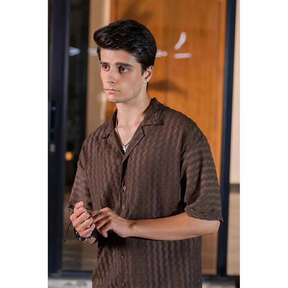 Rustline Cocoa Current Short Sleeve Shirt