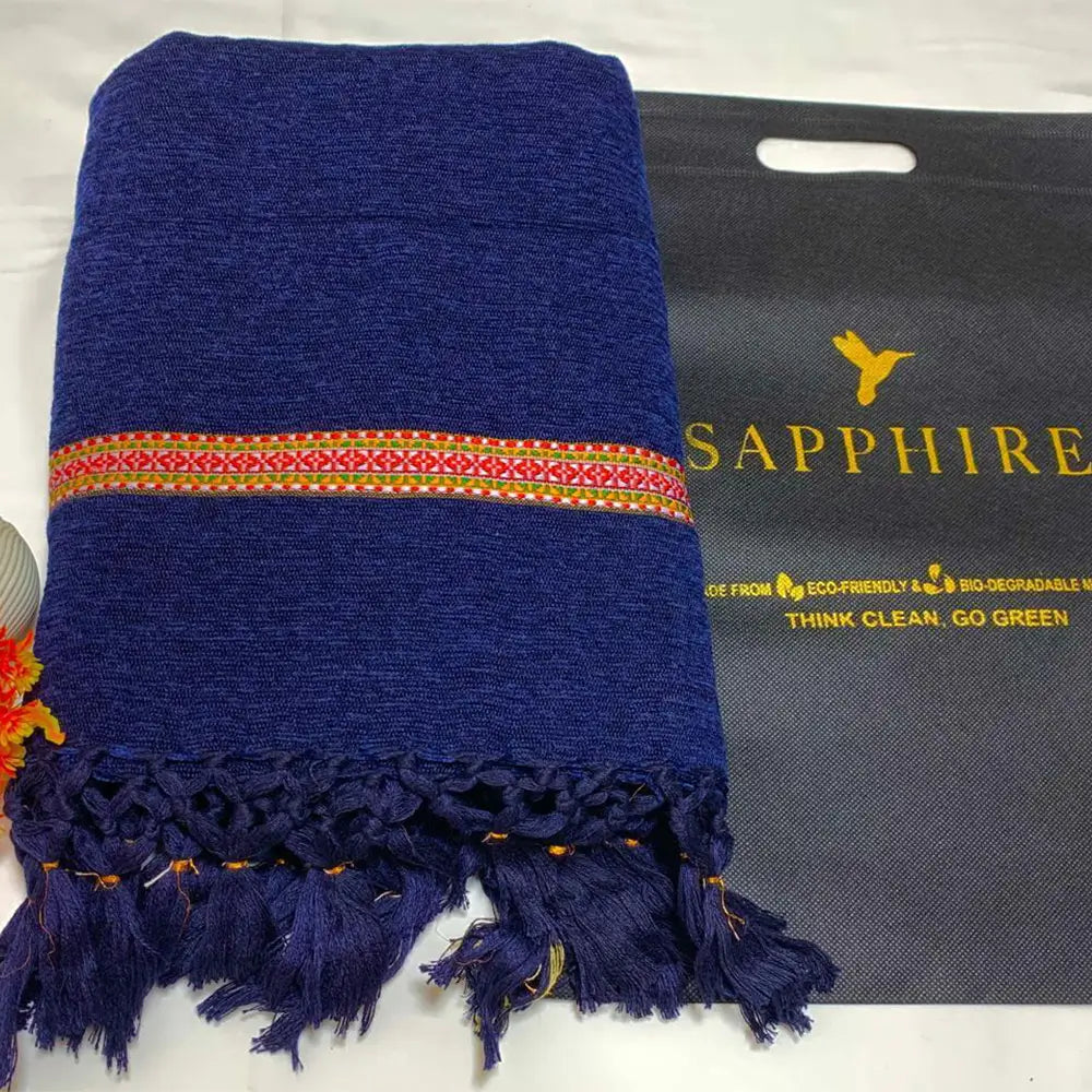 Velvet Embroidered Border Shawl