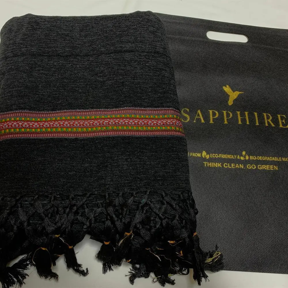 Velvet Embroidered Border Shawl