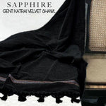 Velvet Embroidered Border Shawl