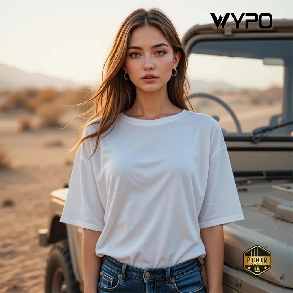 White Cotton T-Shirt With Drop Shoulder Design