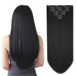 Black Synthetic Hair Extensions for Girls 22 Inch