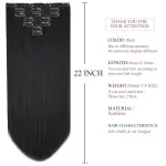 Black Synthetic Hair Extensions for Girls 22 Inch