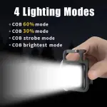 COB USB Charged Portable LED Key Chain Light