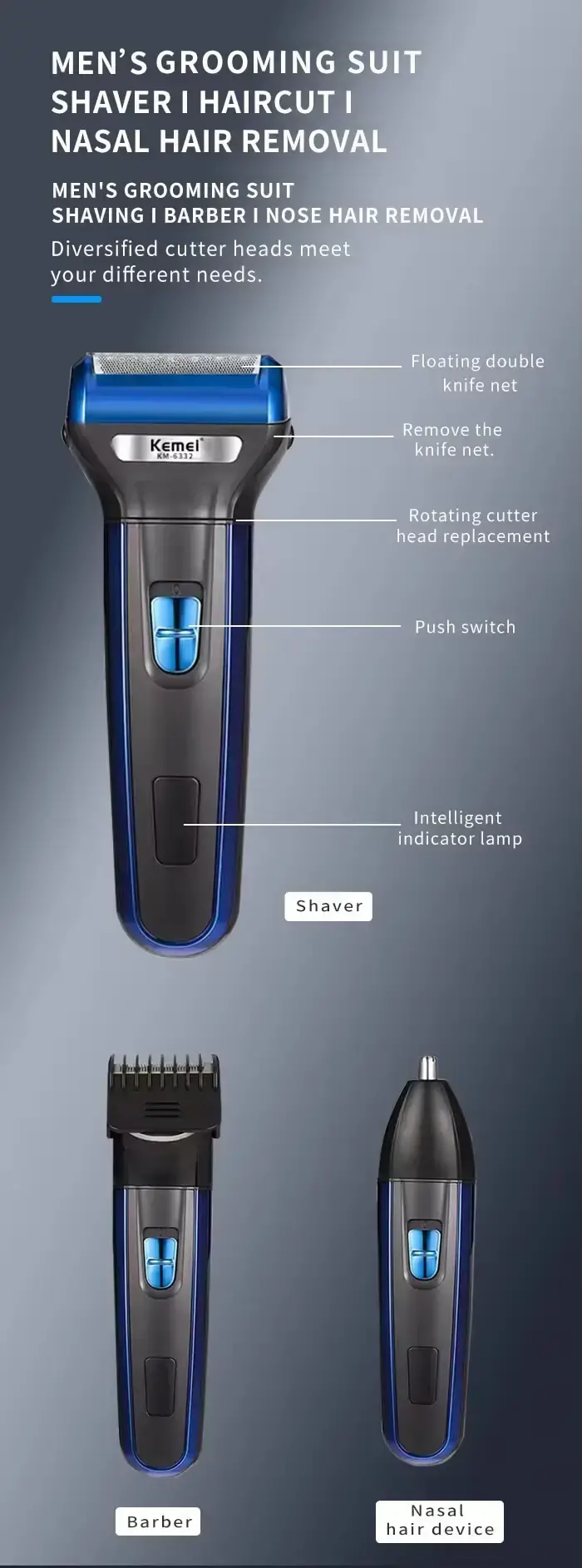 kemei-km-6330-3-in-1-professional-hair-trimmer-grooming-kit-04