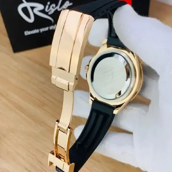 Men's Rolex Submariner Gold Black Water Resistant Watch