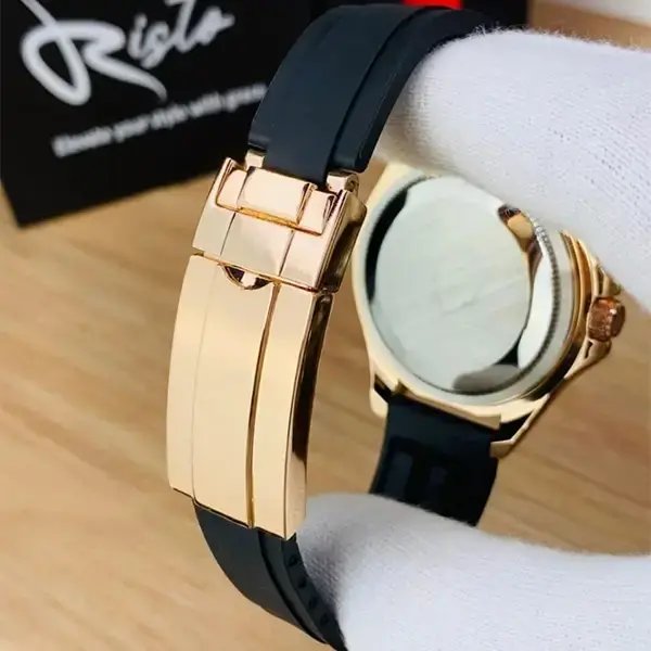 Men's Rolex Submariner Gold Black Water Resistant Watch