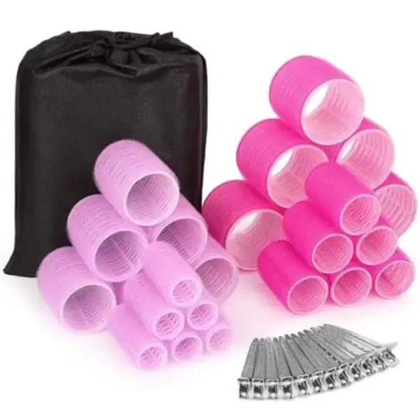 Multicolor Hair Rollers Set with 6 Clips for Long Lasting Curls