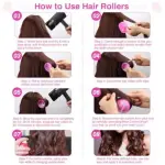 Multicolor Hair Rollers Set with 6 Clips for Long Lasting Curls
