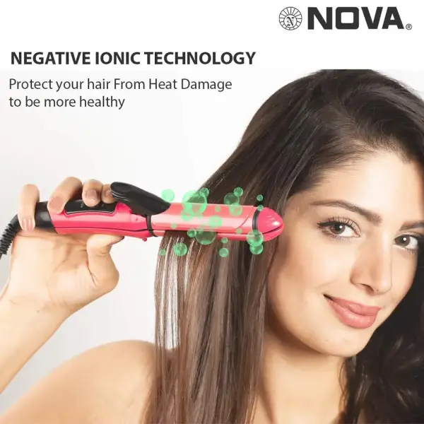 NOVA - NHS 800 2 In 1 Hair Straightener And Curler