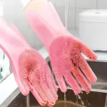 Reusable Silicone Brush Scrubber Gloves