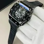 Richard Black Belt Skeleton Watch