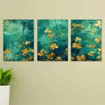Set of 3 Wall Art Wooden Frames (Butterfly Flowers)