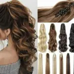 Women Synthetic Hair Extensions Clip-In Ombre Wavy