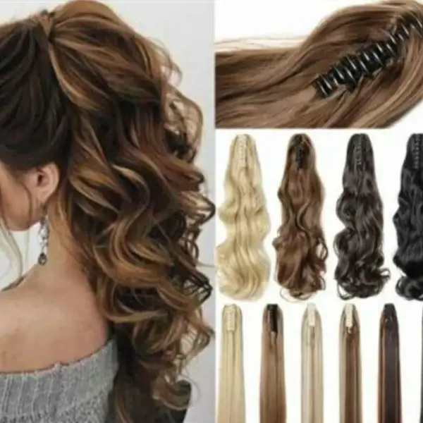Women Synthetic Hair Extensions Clip-In Ombre Wavy